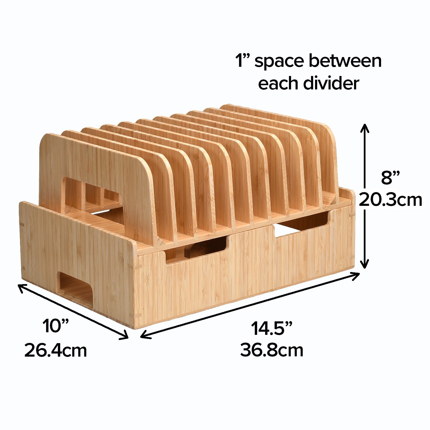 MobileVision Bamboo 12-Port Charging Station & Docking Organizer for Smartphones & Tablets w/ 2 Caddy Add-Ons