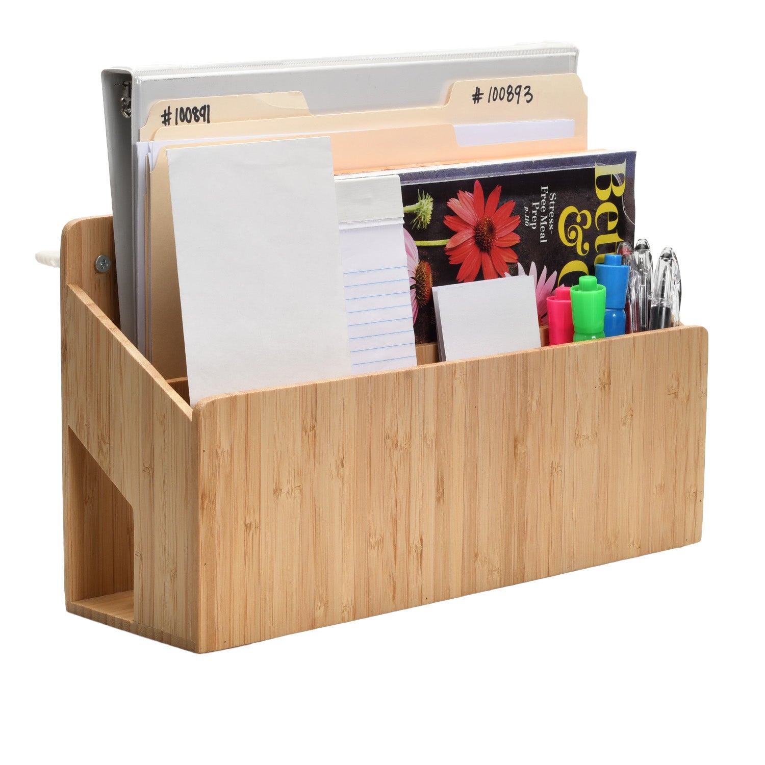 Bamboo Multi Purpose Wall Mounted Organizer