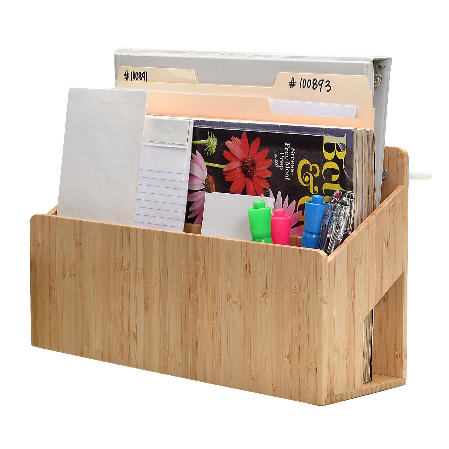 Bamboo Multi Purpose Wall Mounted Organizer