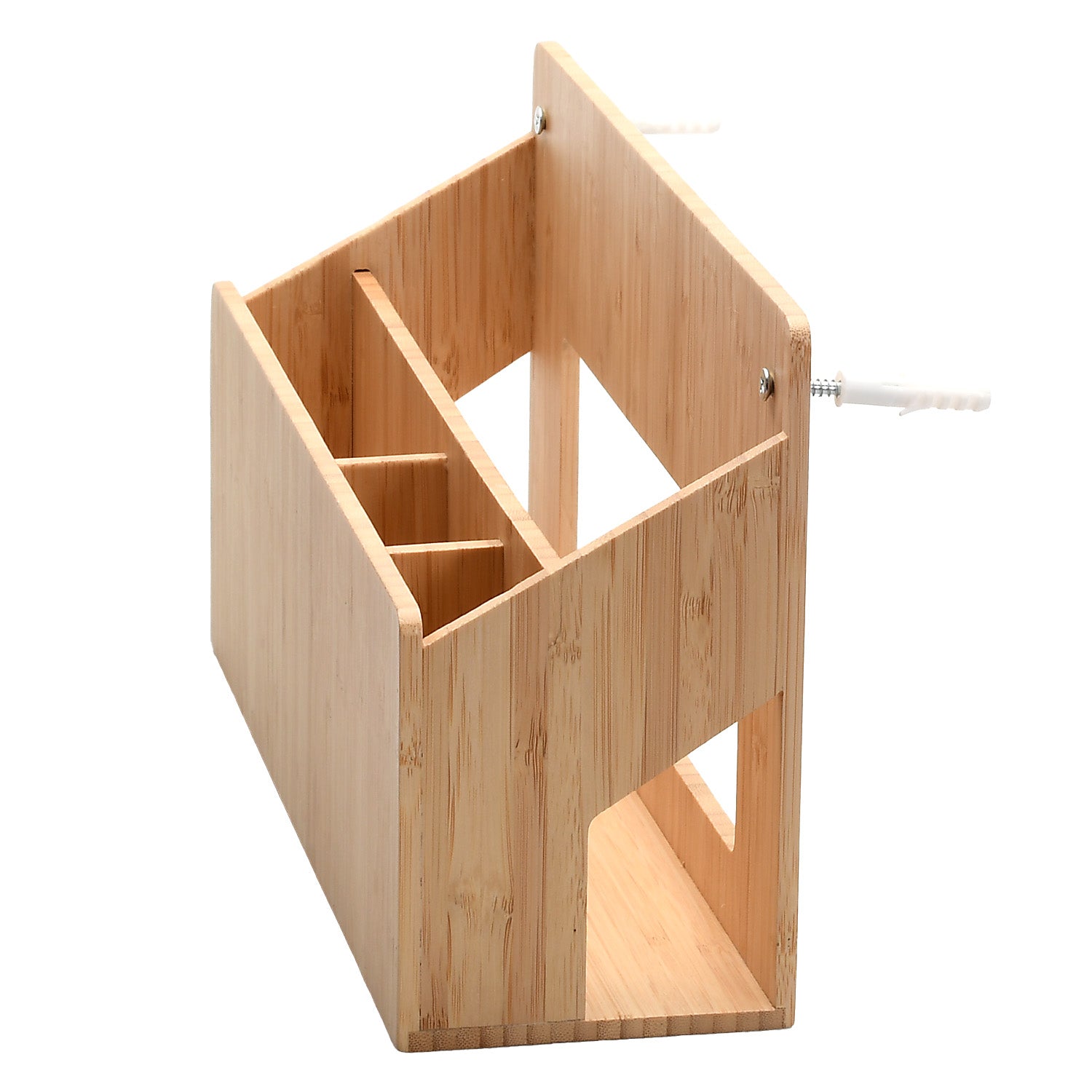 Bamboo Multi Purpose Wall Mounted Organizer