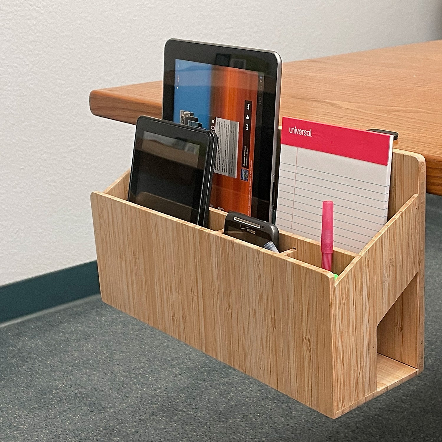 Bamboo Side Desk Organizer with Clamp