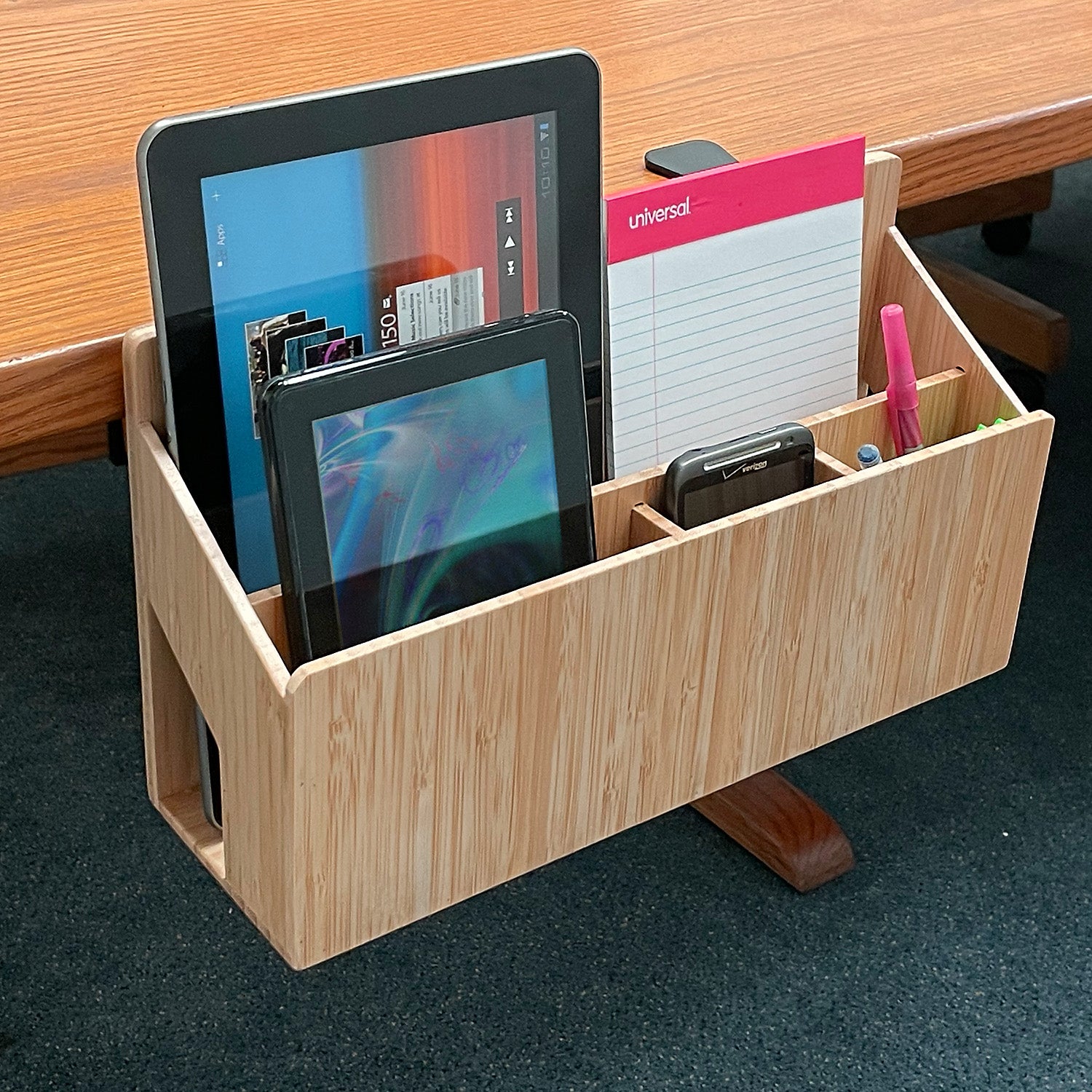 Bamboo Side Desk Organizer with Clamp