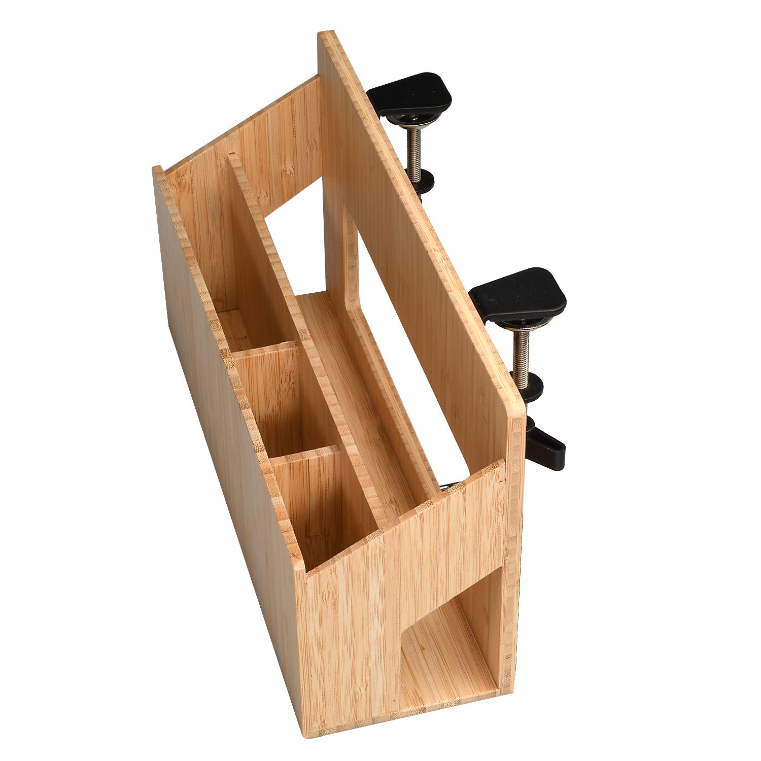 Bamboo Side Desk Organizer with Clamp