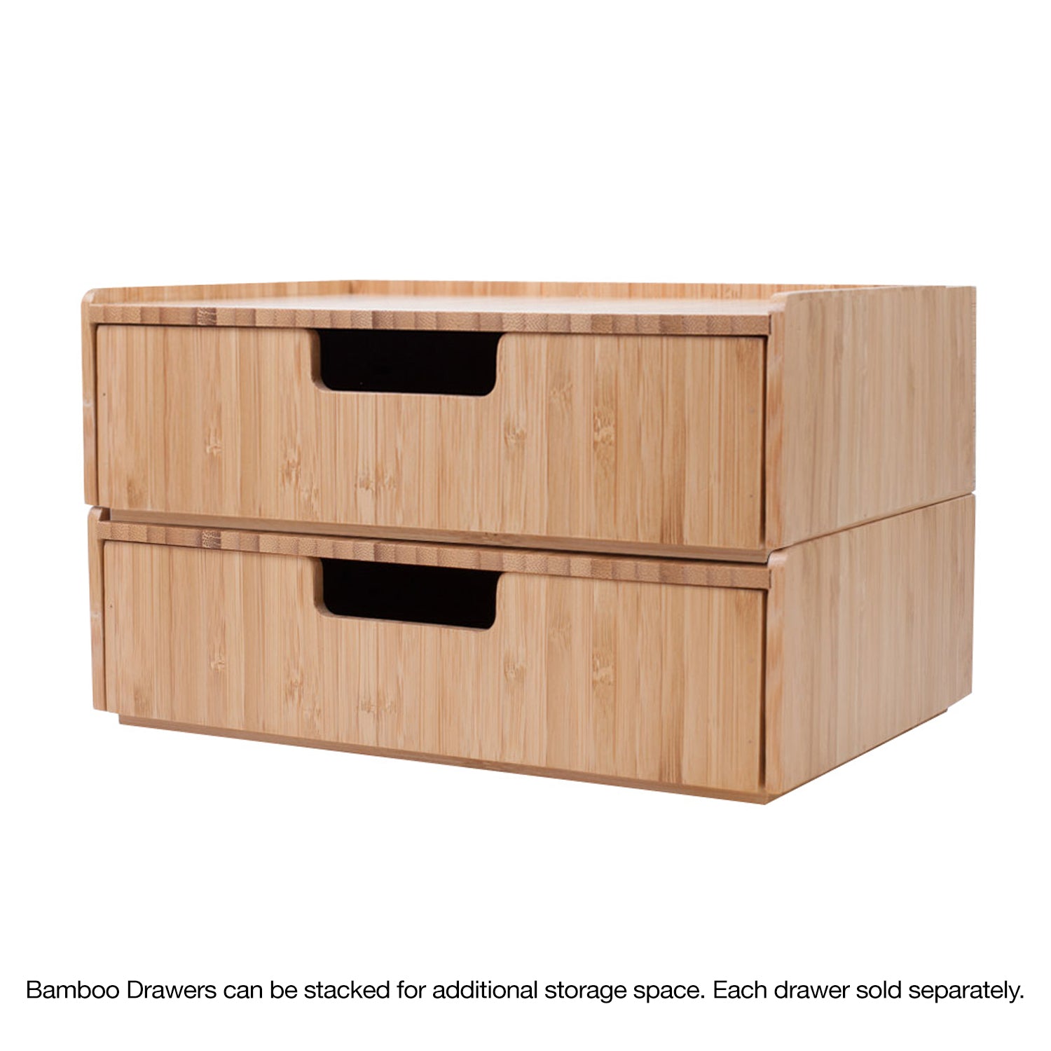 Style Selections 9-in x 6-in Brown Bamboo Wood Stackable Drawer